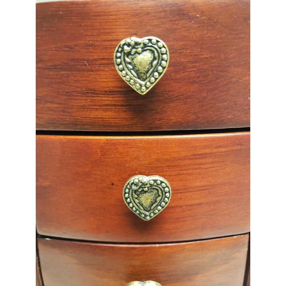 Vintage Mele & Co Wood Jewelry Box Mahogany Double Sided Drawers 9"Hx10L wMirror - Picture 4 of 16